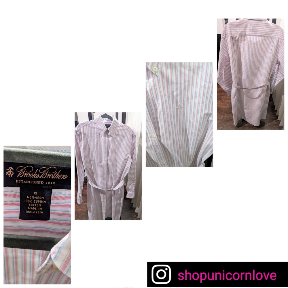 Brooks Brothers belted shirt dress